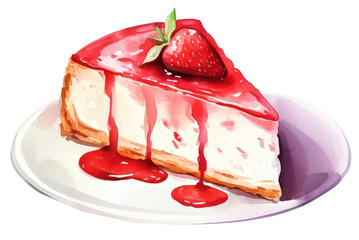 Canvas Print - PNG Berry cake strawberry cheesecake.