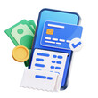 © derirus - mobile payment receipt 3d icon