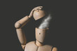 © fran_kie - illustration of cloud getting out of a mannequin open head, surreal abstract concept