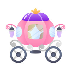 Sticker - A flat style icon of carriage 