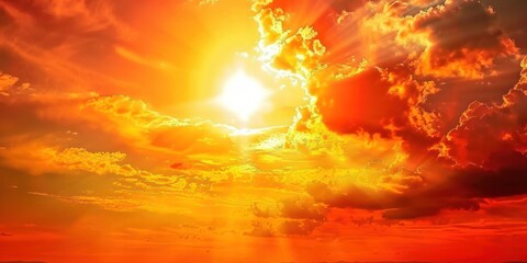 sun heat wave hot extreme orange and cloud sky El Niño