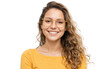 © Panuwat - Portrait young woman long curly hair She wearing Young Uruguayan woman happy