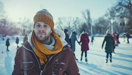 Wall Mural - A man wearing a yellow scarf