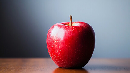 Red apple on black background.