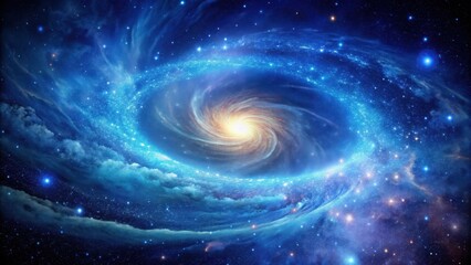 Beautiful blue galaxy background with swirling stars and nebula, galaxy, blue, space, stars, nebula, astronomy, celestial