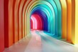 © lenblr - A vibrant archway with a captivating gradient invites viewers into an enchanting tunnel experience that stimulates the senses and ignites imagination