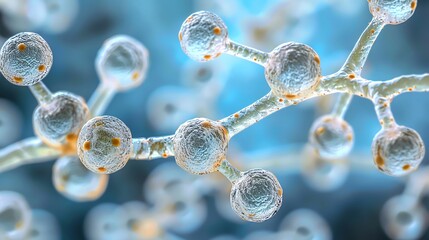 Fungal spores germinating, microbiology infections replication, fungal life cycle