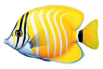 Sticker - PNG Fish animal white background pomacanthidae, digital paint illustration.