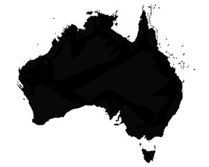 Wall Mural - australia map silhouette on transparent background