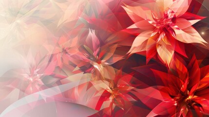 Canvas Print - Vibrant Digital Artwork of Abstract Red Floral Patterns