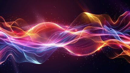 Wall Mural - Vibrant Abstract Energy Waves Background with Colorful Swirls