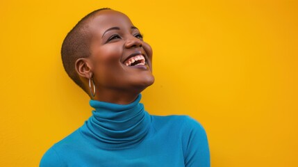 Poster - The smiling woman in blue