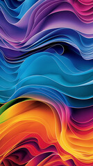 Abstract blue and orange layered waves create a vibrant and dynamic background for modern design projects. 
