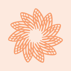 Peach fuzz botanical texture vector motif with color of the year two tone effect. Soft fresh modern design for hand drawn illustration. 