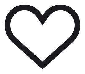 Poster - PNG Heart icon symbol white line.