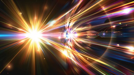 Wall Mural - Spectacular Light Explosion in Vivid Colors with Dynamic Streaks