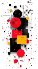 Canvas Print - Abstract Red, Black, and Yellow Geometric Design