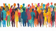 © ChristacilinCreative - A diversity, equity, and inclusion DEI image, colorful rainbow people watercolor wallpaper background