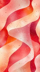 Sticker - Abstract Wavy Patterns in Red Tones with Glitter