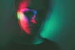 © cff999 - a woman with a colorful light on her face