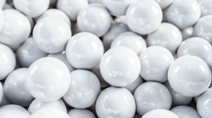 Wall Mural - close-up of a pile of smooth white spheres, showcasing a clean, minimalist design. ideal for backgro