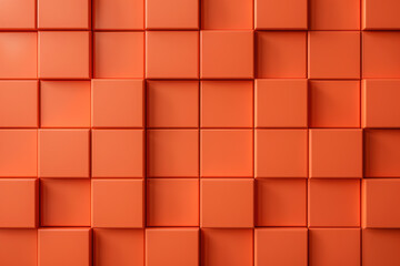 Wall Mural - modern abstract orange cube pattern background with geometric design and vibrant colors. perfect for