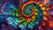 © Sonya - A multicolored spiral with stars and swirls at its center is depicted in this image, which was produced using a computer