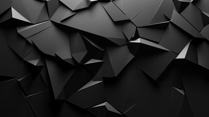 Wall Mural - Bold 3D black background with sharp angles and dynamic lighting, ideal for dramatic and powerful compositions.