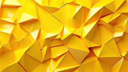 Wall Mural - Bold 3D yellow background with sharp angles and vibrant tones, suitable for striking and impactful visuals.