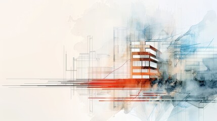 Wall Mural - Abstract Urban Watercolor