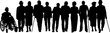 © RVNW - Une silhouette d'un groupe de personnes à mobilité réduite et en situation de handicap