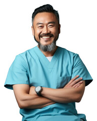 Wall Mural - PNG Doctor adult beard smile.