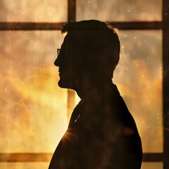 Canvas Print - business success captured in the silhouette of a visionary.