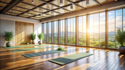 Poster - Sun-Drenched Yoga Studio: A Serene Space for Inner Peace  Generative AI