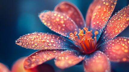 Illuminated beautiful flower blooming closeup