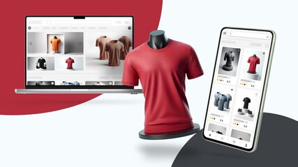 Wall Mural - Shopping and sales website for clothing. Desktop and mobile responsive design.