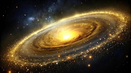 abstract black gold galaxy ai generated