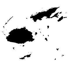 Wall Mural - fiji map silhouette on transparent background