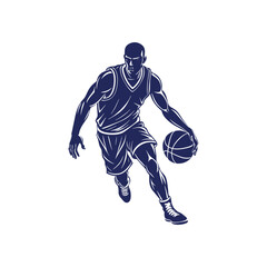 Basketball player silhouettes Clip art isolated vector illustration