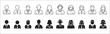 © great19 - Businessman icon set. Business woman icons. User icon. Professional company person or worker symbol. Anonymous profile sign. customer service symbols. Vector stock icons set in thin line style.