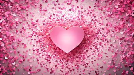 Poster - Abstract Pink Heart Confetti Burst  Generative AI