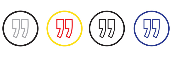 Wall Mural - quote icon set. quotation mark symbol.