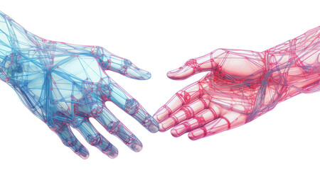 Canvas Print - PNG Technology hand futuristic drawing.