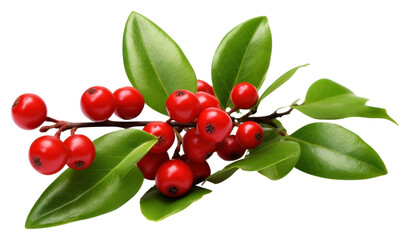 Wall Mural - png chirstmas mistletoe cherry plant fruit.