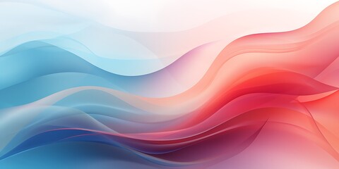 Poster - Abstract colorful background with smooth lines in blue, orange and pink colors
