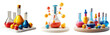 © humble - 3D illustration of chemistry lab equipment set isolated on transparent background