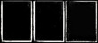 © elovich - Three blank grunge paper texture poster with white borders. Black grunge background overlay.