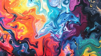 Abstract Swirling Liquid Artwork