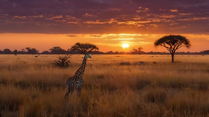 giraffe in the savannah