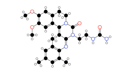 Sticker - ensifentrine molecule, structural chemical formula, ball-and-stick model, isolated image pde3 inhibitors